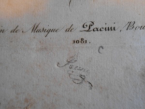 This shows the publishers hand stamp on the title page. Meyerbeer Il Crociato in Egitto Piano Forte no 17